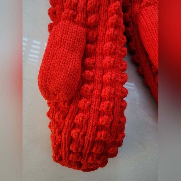 Adult Lego Red Stud Knit Mittens Winter Gloves OSFM - Picture 4 of 5